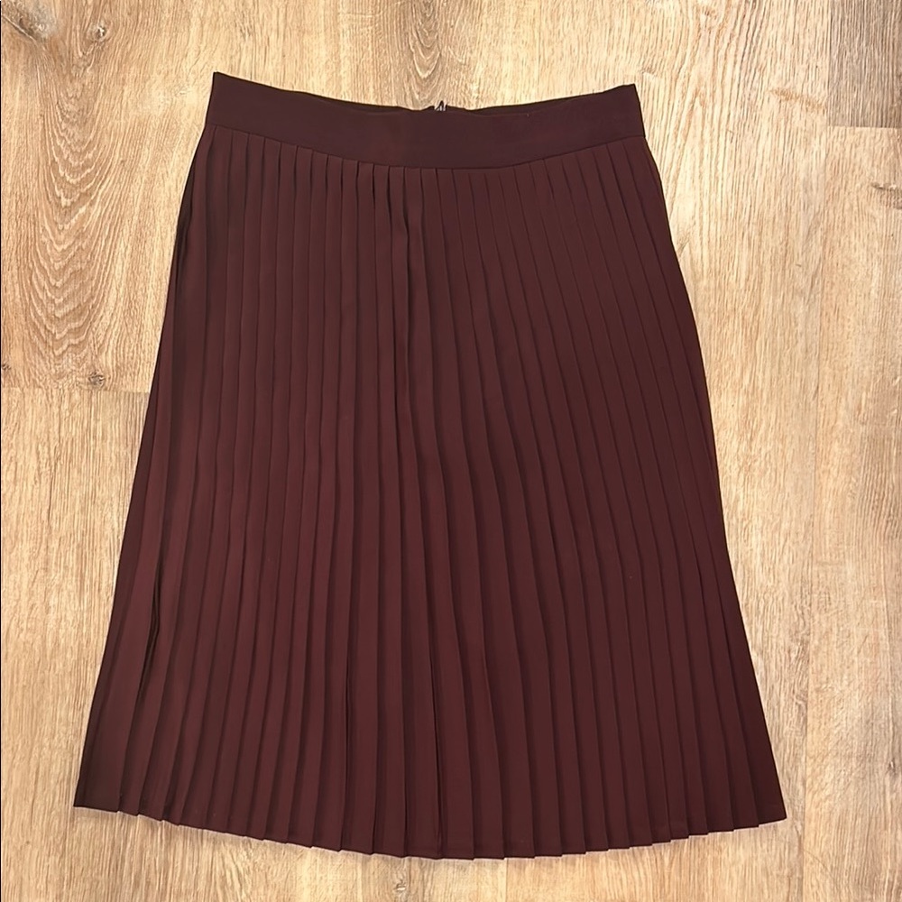 Elegant Brown Pleated Skirt
